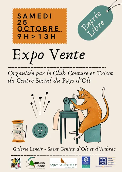Expo-vente du club de couture et tricot à St Geniez d'Olt