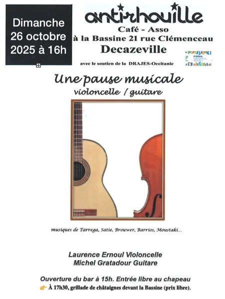 Pause musicale : violoncelle et guitare