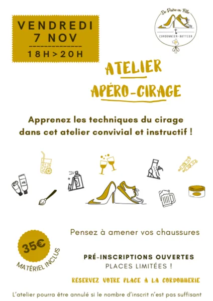 Apéro Cirage à la cordonnerie !