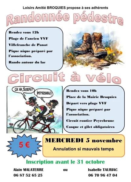 Randonnée pédestre et circuit à vélo