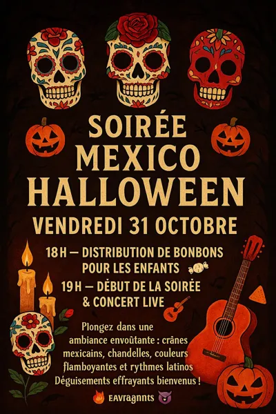 Soirée Mexico Halloween à l'Auberge de Saint-Rome