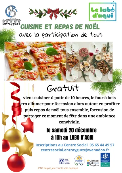 Atelier cuisine et repas de noël