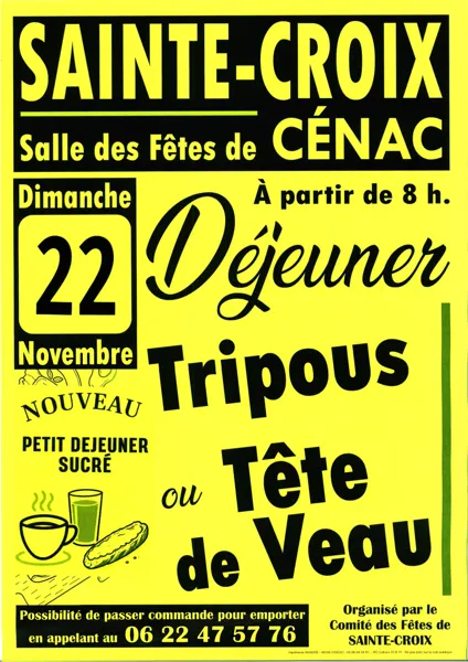 Déjeuner Tripous / Tête de veau de Sainte-Croix