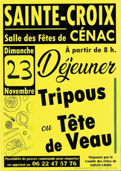 Déjeuner Tripoux / Tête de veau