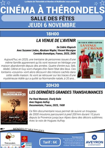 Cinéma à Thérondels : 2 projections