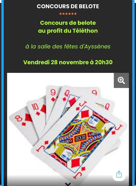 Concours de Belote au profit du Téléthon