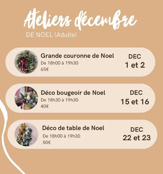 Atelier Art Floral : Déco table de Noël