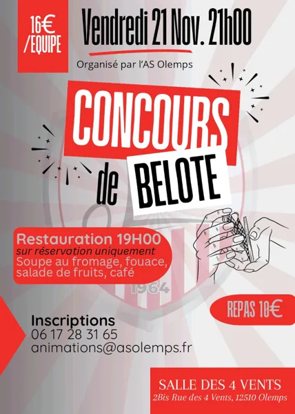 Concours de Belote de l’ASOlemps Football