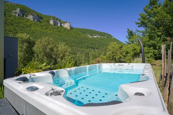 spa de nage Dandelion gite spa villa avec jacuzzi Aveyron 5 étoiles design gorges du tarn près de millau, Dandelion Gite Spa nature design Gorges du Tarn