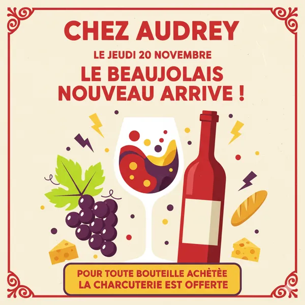 Le Beaujolais nouveau arrive chez Audrey