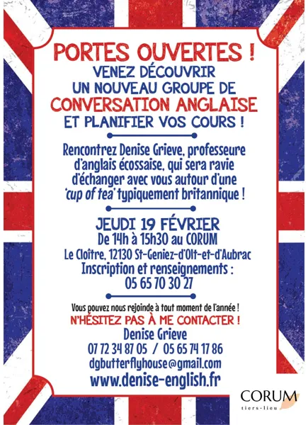 Portes ouvertes – Nouveau groupe de conversation en anglais au Corum