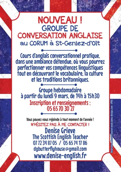 Nouveau groupe de conversation en anglais au Corum