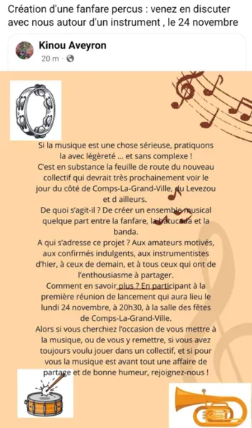 Discussion pour la création d'une fanfare percus