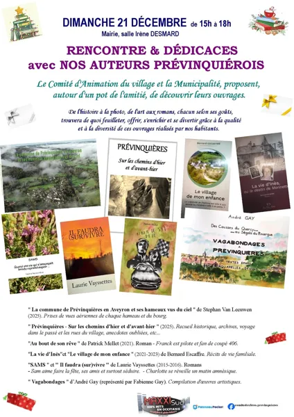 Rencontre & dédicaces avec les auteurs prévinquiérois