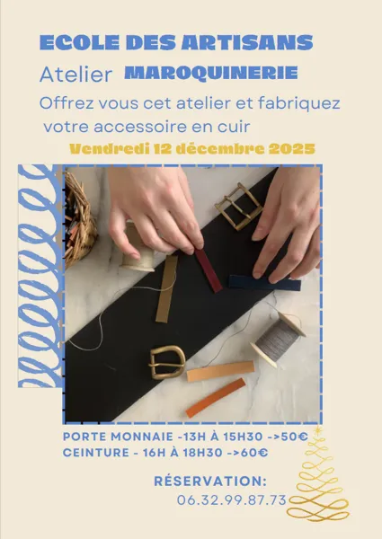 Atelier maroquinerie : fabriquez votre accessoire en cuir - Ecole des Artisans
