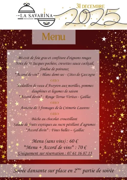 Repas du Nouvel An au Restaurant de la Savarina