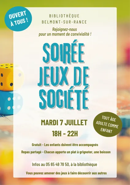 Soirée jeux de société