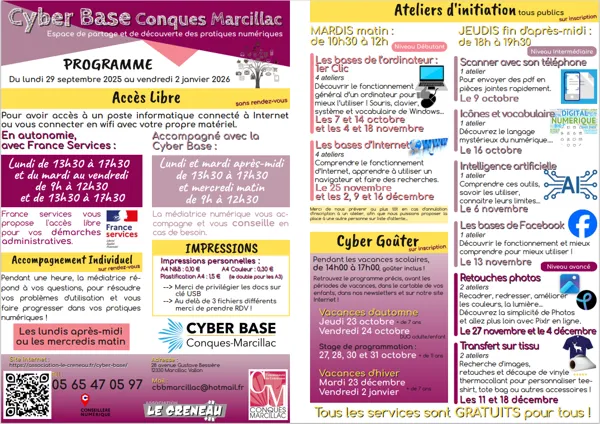 Activités à la cyber base