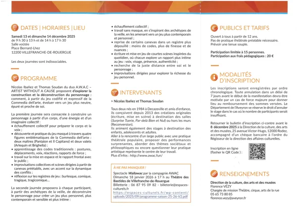 Stage Théâtre - l'Art du personnage