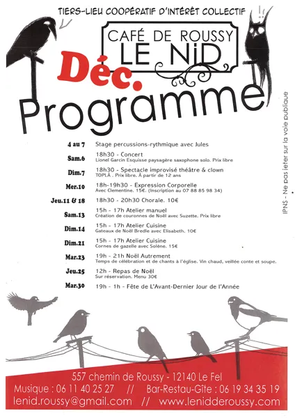 Concerts/Spectacles/Ateliers à Roussy