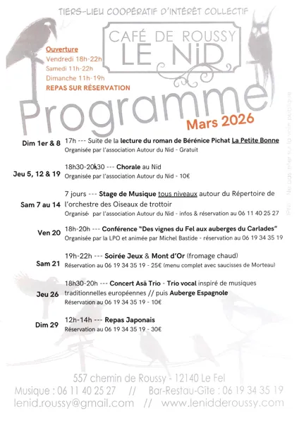 Programme du Nid à Roussy