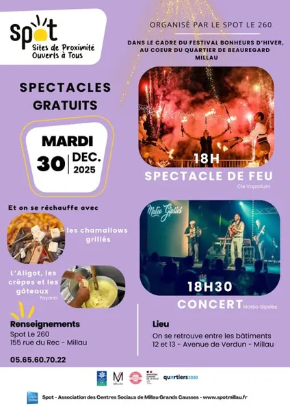 Festival Bonheurs d'hiver - Spectacle de feu et concert