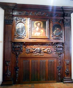 Musée J-Fau, devant de cheminée du XVIIe siècle, ServciePatrimoinedeConques-OTCM