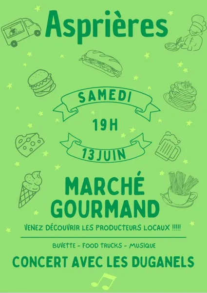 Marché gourmand à Asprières