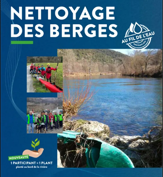 Nettoyage des berges du Tarn à Comprégnac