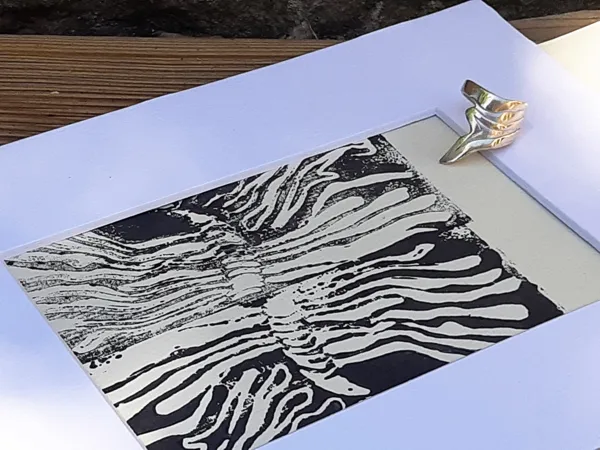 Gravure et sa bague en argent massif, Mare basse