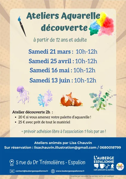 Atelier d'initiation à l'aquarelle