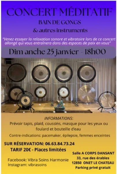 Concert méditatif : Bain de gongs & autres instruments