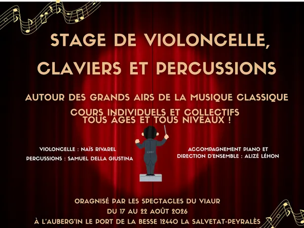 stage de violoncelle et claviers/percussions