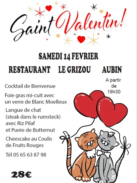 Dîner de la St Valentin au Grizou