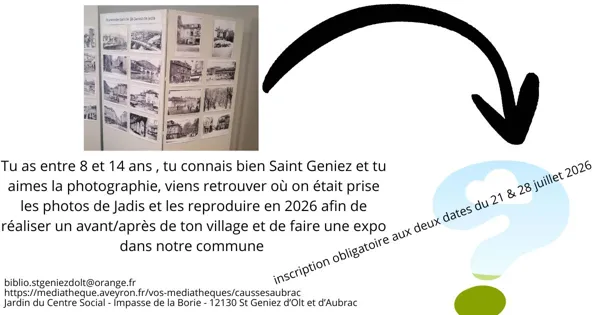 Atelier photo à la médiathèque de St Geniez d'Olt