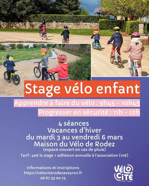 Stage de vélo - apprendre à faire du vélo