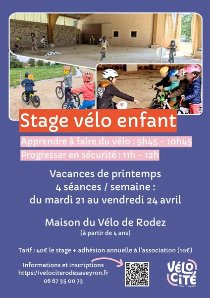 Stage de vélo - apprendre à faire du vélo