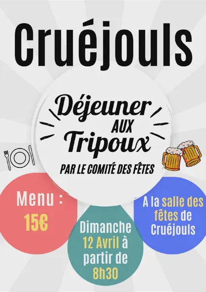 Déjeuner aux tripous à Cruéjouls