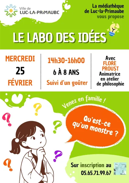 Le labo des idées - Atelier 6/8 ans