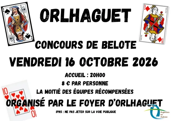 Concours de belote à Orlhaguet