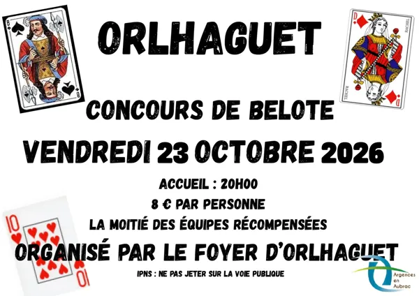 Concours de belote à Orlhaguet