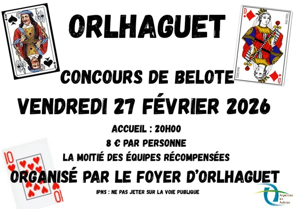Concours de belote à Orlhaguet