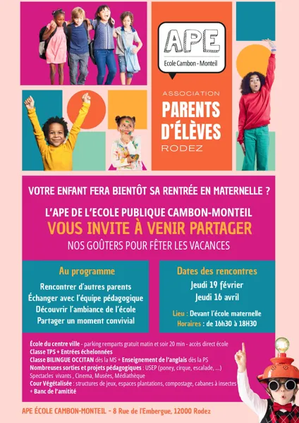 Goûters Association des parents d'élèves de l'école Cambon-Monteil