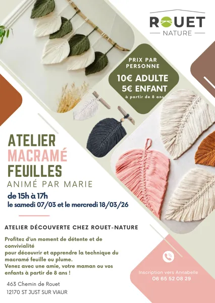 Atelier Macramé feuilles
