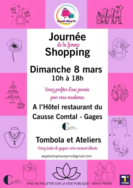Ateliers, Tombola, Shopping spécial Journée de la Femme
