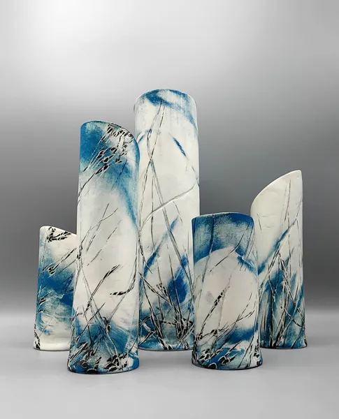 Ensemble de vases en porcelaine, © Céline Gauthier