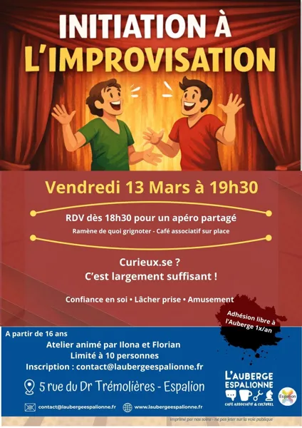 Apéro partagé puis atelier d'improvisation