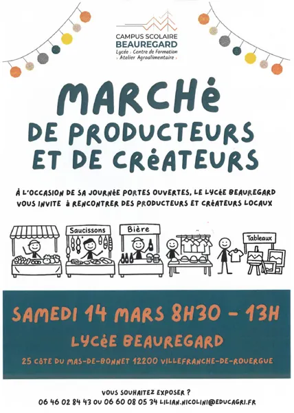 Marché de producteurs et de créateurs, au lycée Beauregard