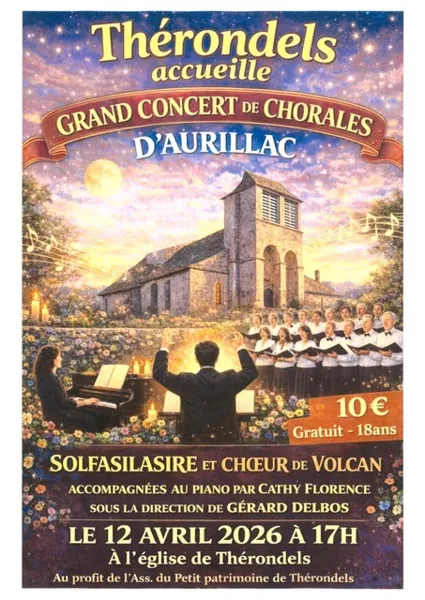 Grand concert de chorales d'Aurillac à Thérondels