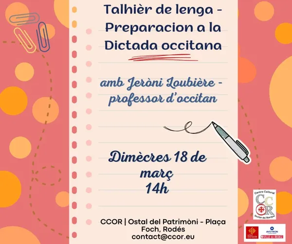 Atelier de langue occitane - préparation à la dictée
